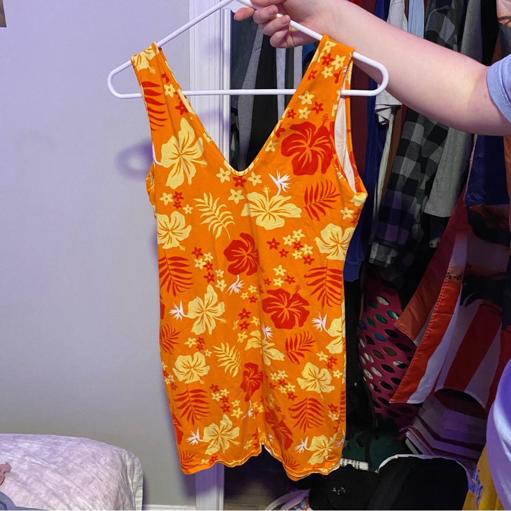 Women’s floral orange dress